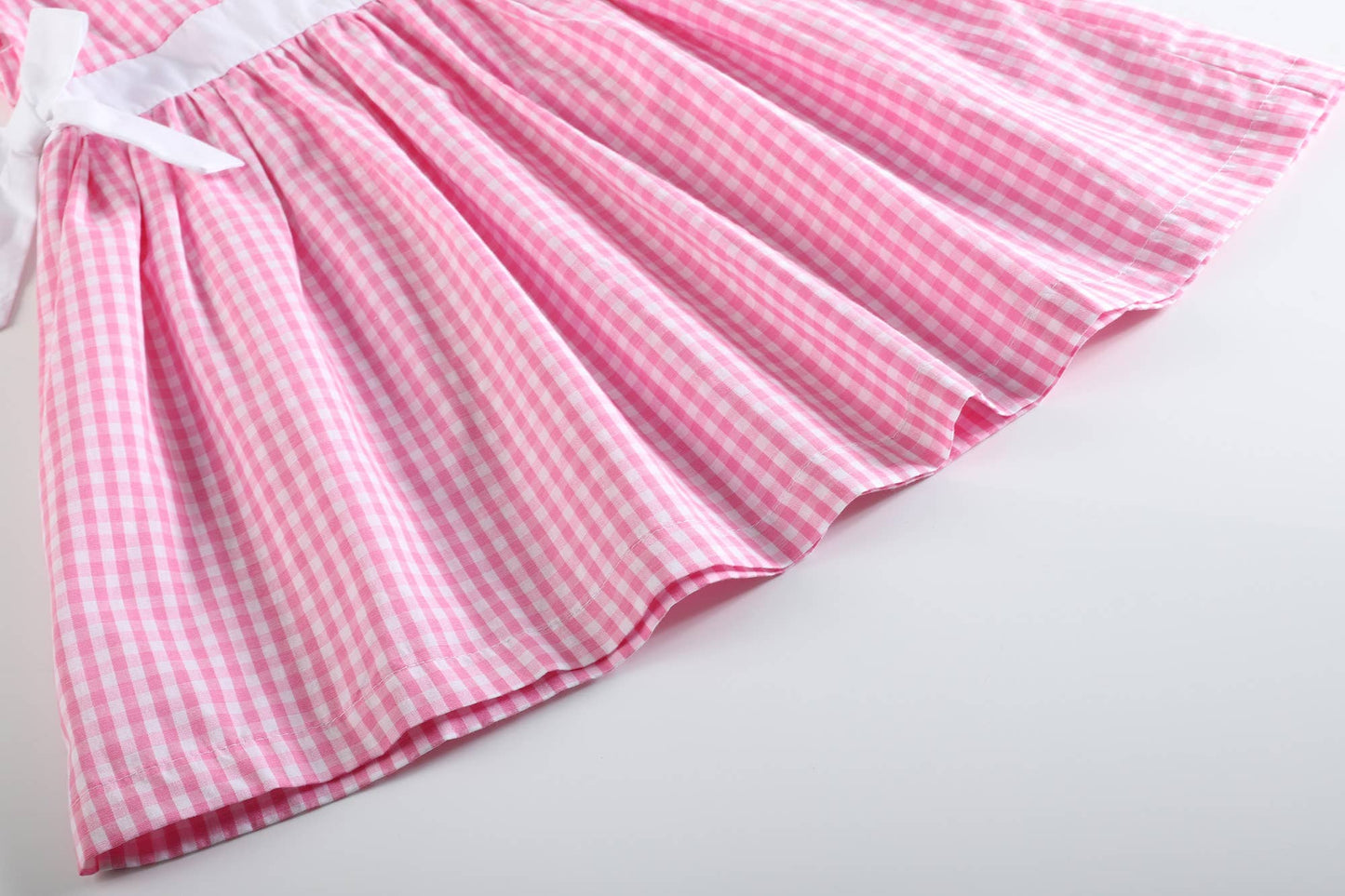 Light Pink Gingham A-Line Dress Spring Summer Traditional