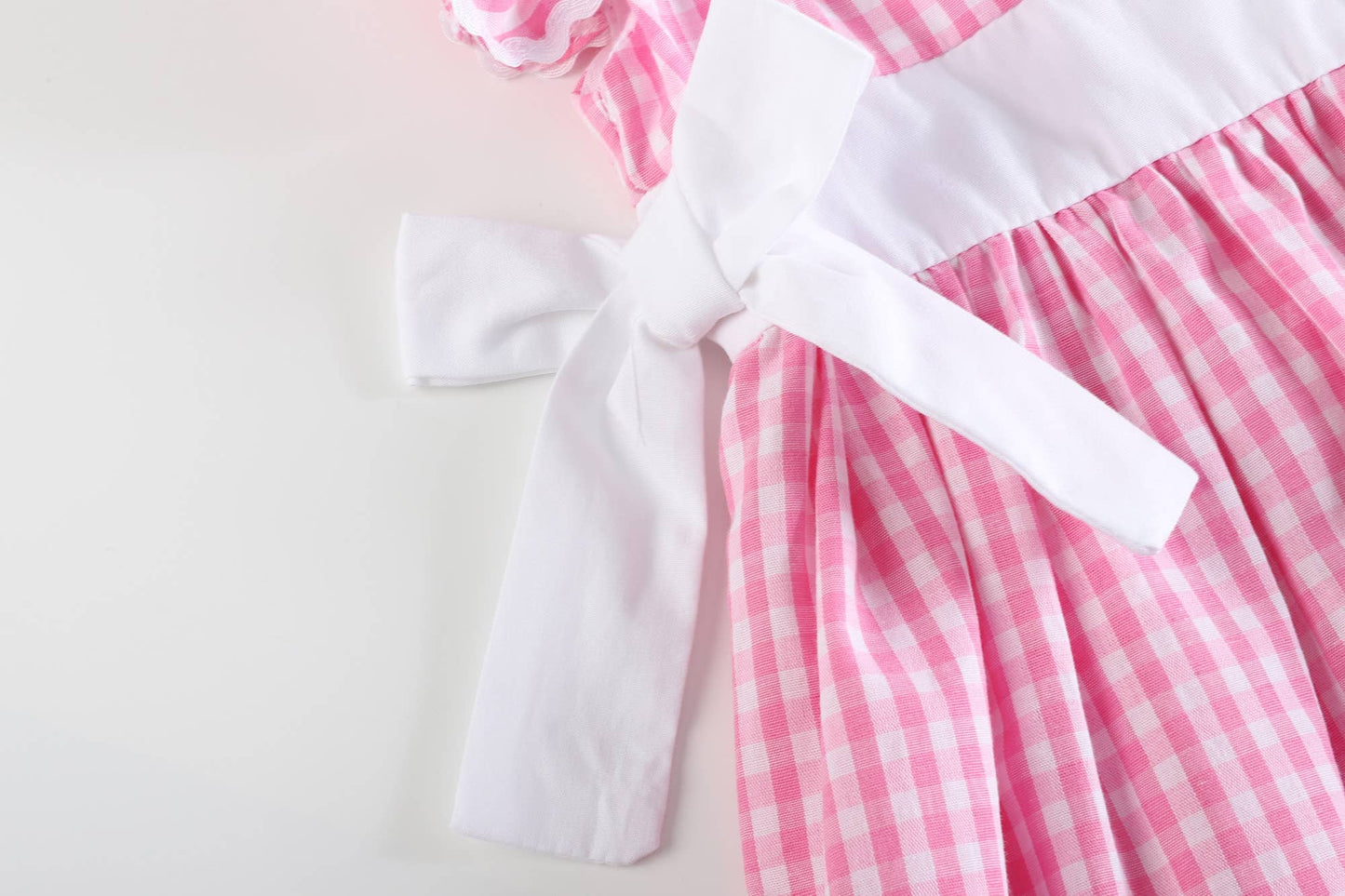 Light Pink Gingham A-Line Dress Spring Summer Traditional