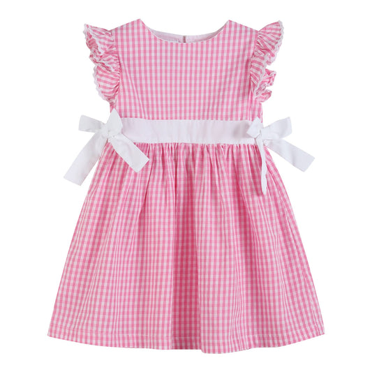 Light Pink Gingham A-Line Dress Spring Summer Traditional