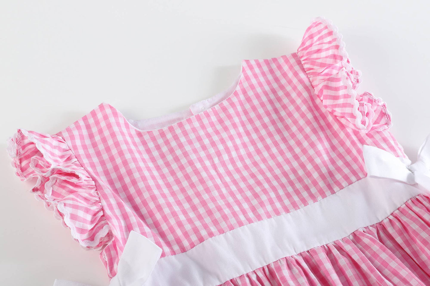 Light Pink Gingham A-Line Dress Spring Summer Traditional