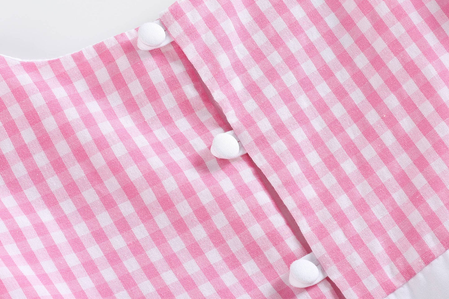 Light Pink Gingham A-Line Dress Spring Summer Traditional